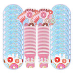 1Set Donut Party Decoration Disposable Tableware Plate Cup Napkins Candy Gift Bags Kids Baby Girl 1st Birthday Party Supplies