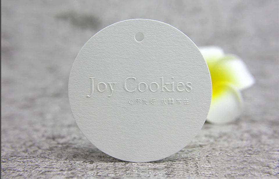 Special Paper Bump Printing Fashion Embossed Letter Tag Women's Clothing Personality Design Custom Factory Direct Sales