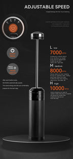 MUVNA 3-Speed Electric Milk Frother,Stainless Steel Handheld Coffee Mixer|Milk Beater&Foamer for Cappuccino/Latte Barista Tool