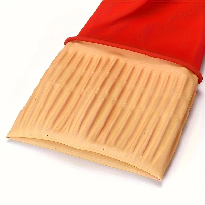 1pair Latex dishwashing gloves, extended and thickened rubber cleaning gloves for kitchen housework, car washing,