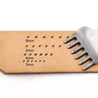 3MM 1/2/4/6 Prong DIY Leather Hole Punch Tool Leather Stitching Tools Diamond Chisel Leather Carving Punch Hole Work
