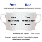 Personalized Your Photo Mug, Custom NAME Logo TEXT Cup, Customize Coffee Mugs, Tea Cups, Mothers Day, Wedding Surprised Gift