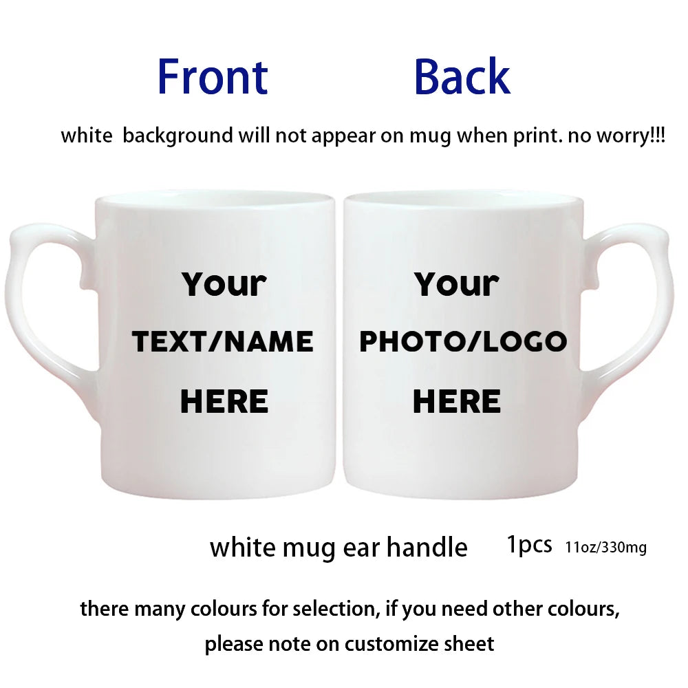 Personalized Your Photo Mug, Custom NAME Logo TEXT Cup, Customize Coffee Mugs, Tea Cups, Mothers Day, Wedding Surprised Gift