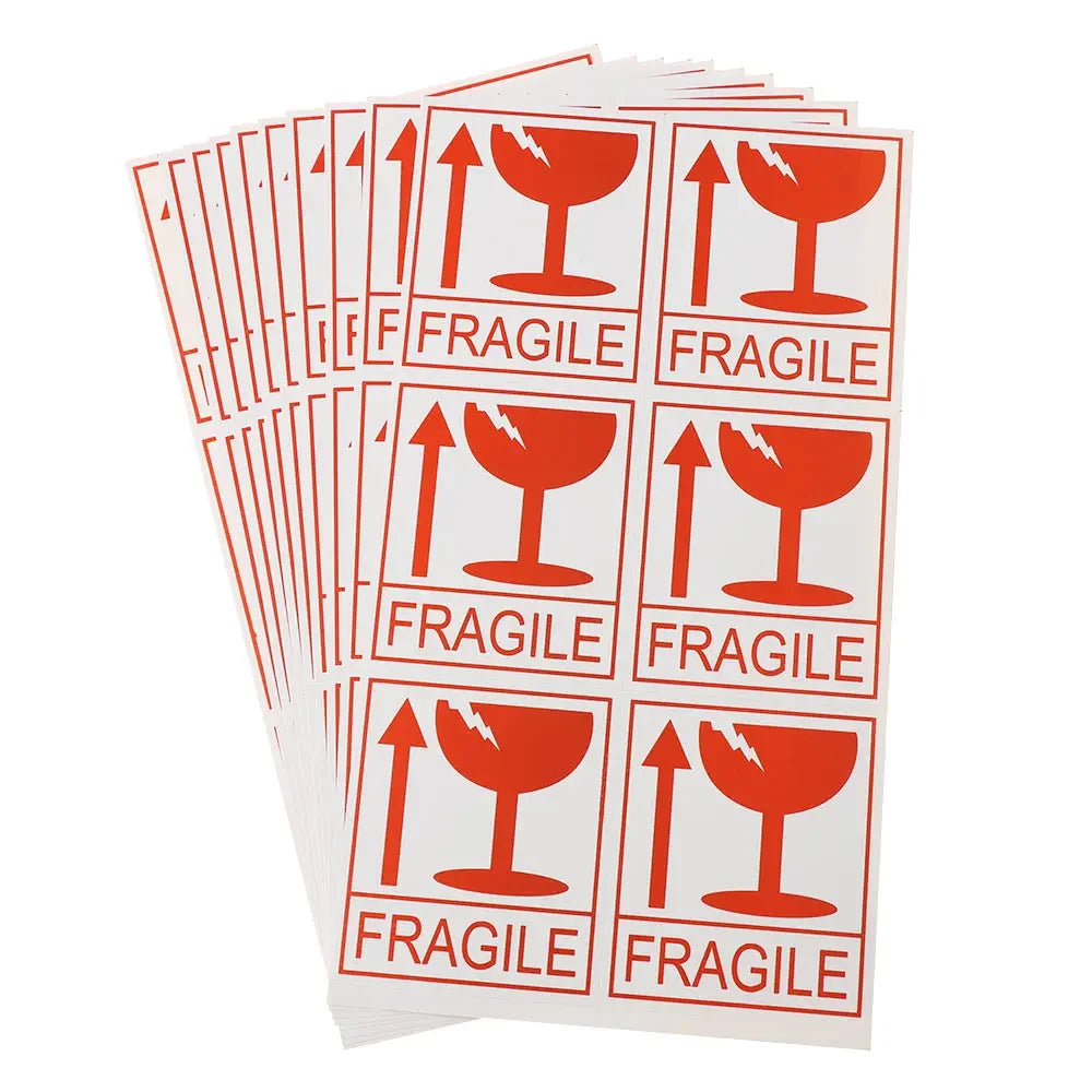 60/250pcs Fragile Warning Label Sticker Please Handle With Care For Goods Shipping Express Label Packaging Warning Sign Tag