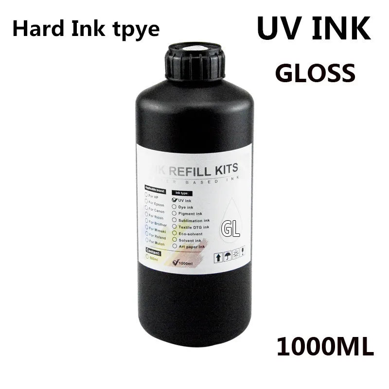 UV Hard Ink 1000ML UV Ink For Epson XP600 TX800 XP-600 L800 L805 L1800 R290 R300 1390 1400 1410 1430 DX5 DX7 DX10 UV Printer