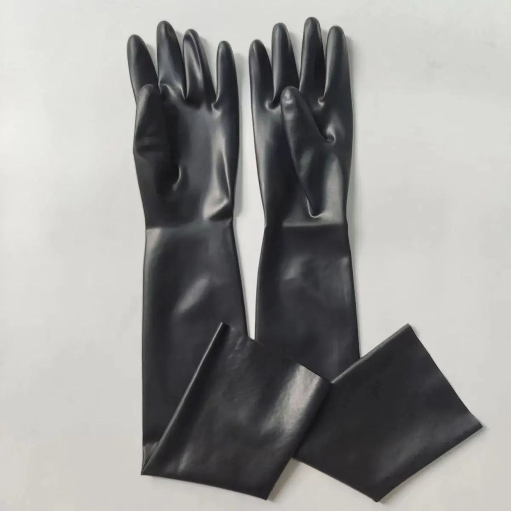 Free shipping !!! Hot Wrist seamless black / red latex opera long latex gloves fetish latex gloves