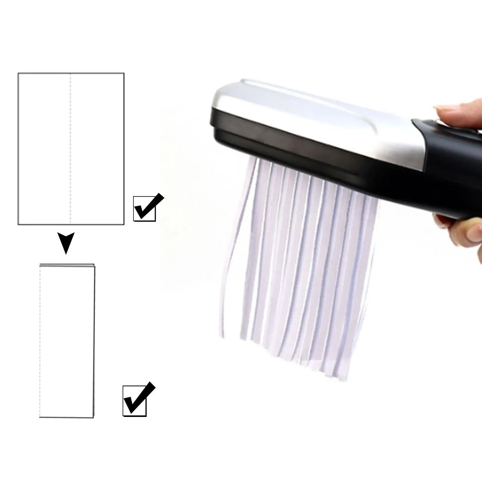 Handheld Mini Paper Shredder Strip Cutting Machine, A6 A4, Compact for Home Use Document Cutter Office Stationery for Bills