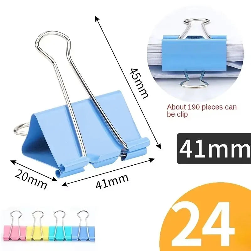 Multicolor Metal Paper Clips Bulk Pack - 15/19/25/32/41mm Assorted Sizes for Office School Books Stationery Organizing Supplies