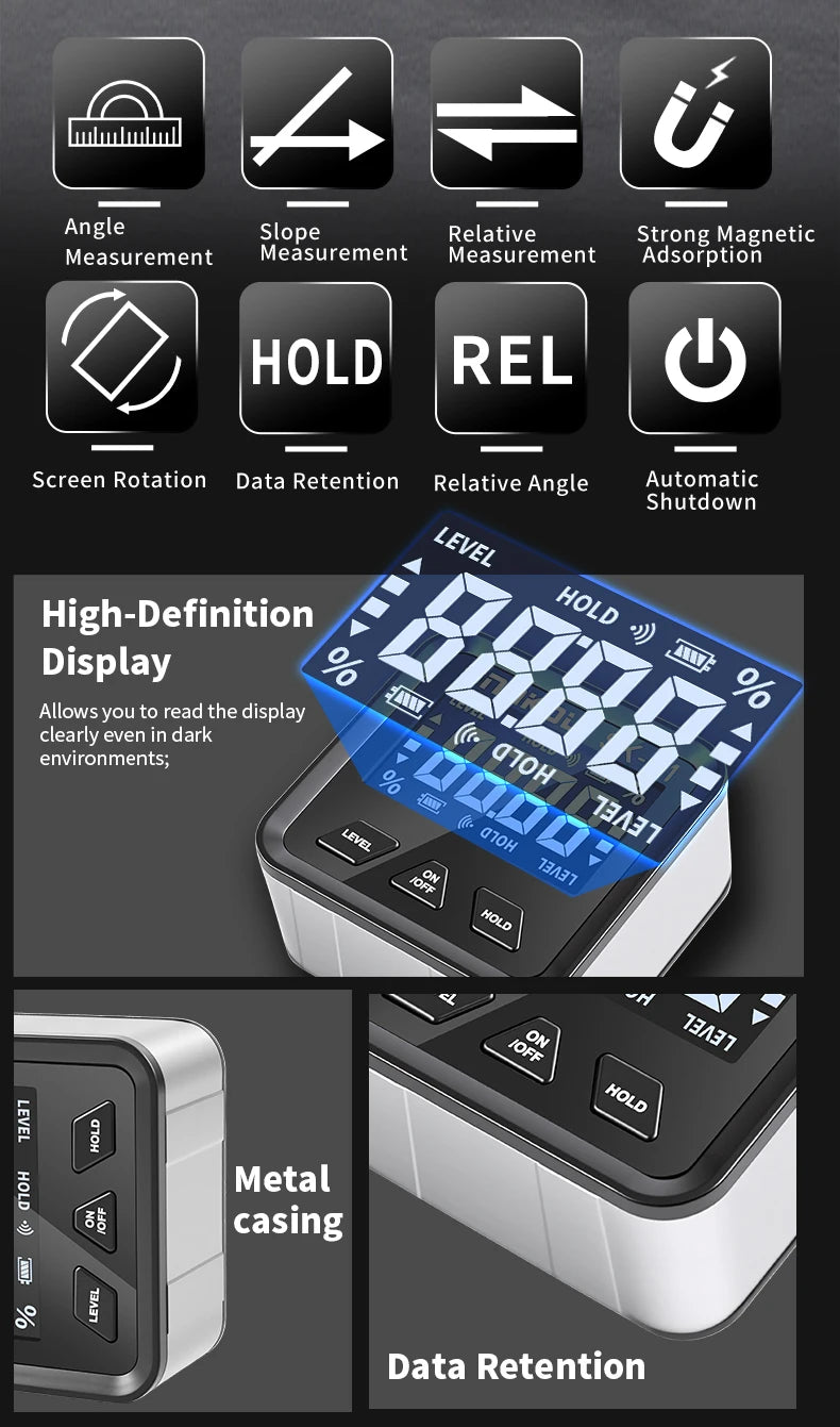 snakol Angle Protractor 360 Degree Mini Electronic Digital Protractor Inclinometer Angle Finder Gauge Measurement Box