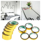 50M Glitter Slim Gold Silver Foil Washi Tapes Self-Adhesive Wrapping Shiny Wrapping Cookie Jars Packaging Tape Twist Tie Line