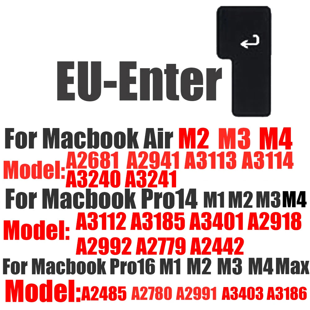 Keyboard Cover for Macbook Air 13 15 Pro 14 16 Touch Bar ID Silicone Protector Skin EU A3113 A3112 A3240 A2337 A3401 M1 M2 M3 M4