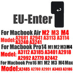 Keyboard Cover for Macbook Air 13 15 Pro 14 16 Touch Bar ID Silicone Protector Skin EU A3113 A3112 A3240 A2337 A3401 M1 M2 M3 M4