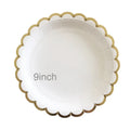 Gold and White Disposable Tableware Set with Paper Plates, Straws, and Cups, Perfect for Birthdays, Weddings, Baby Showers