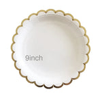 Gold and White Disposable Tableware Set with Paper Plates, Straws, and Cups, Perfect for Birthdays, Weddings, Baby Showers