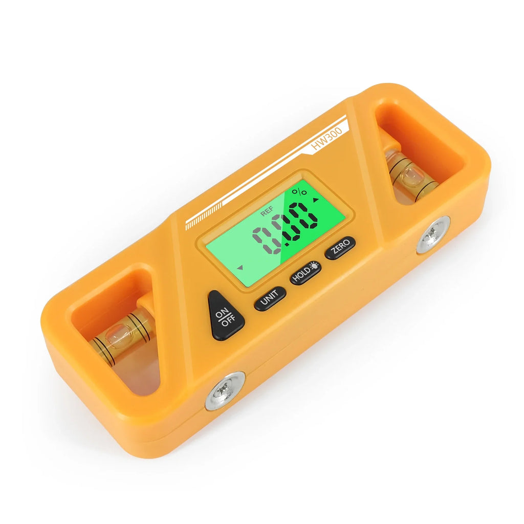 HW300 Inclinometer LCD Display Digital Protractor Level Meter Angle Measuring Inclinometer 90°Level Neodymium Magnetic Base