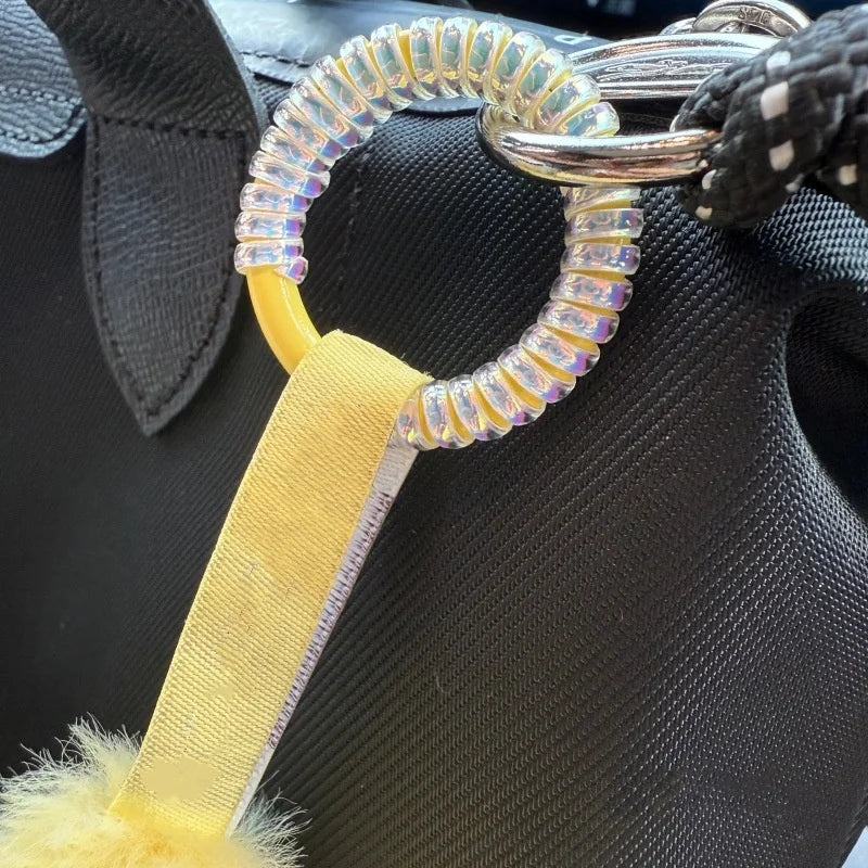 5pcs-10pcs for Labubu Anti Drop Buckle Silicone Rope Keychain Protection Ring Aurora White Transparent Winding Fixed Anti Drop