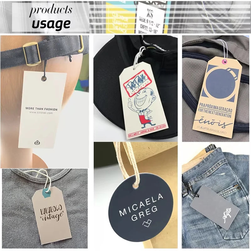 Custom Logo Printing Brand Name Tags Paper Garment Hang Tags For Shoes Garment Clothing