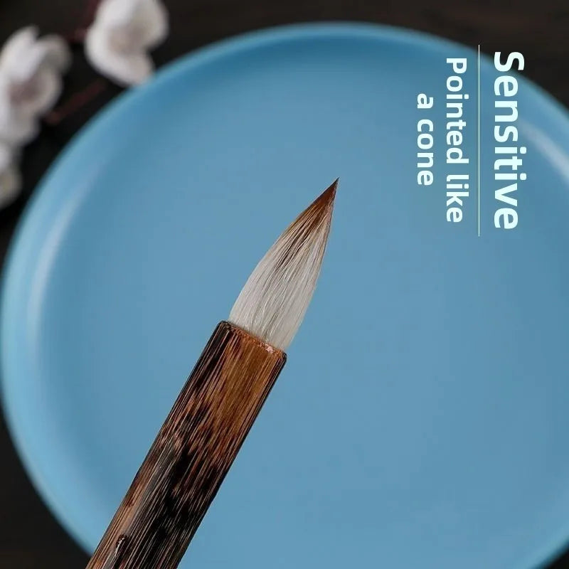 Small Chicken Claw Calligraphy Brush Mixed Hair Short Peak Garlic Head Writing Brush for Regular Official Seal Script Beginner