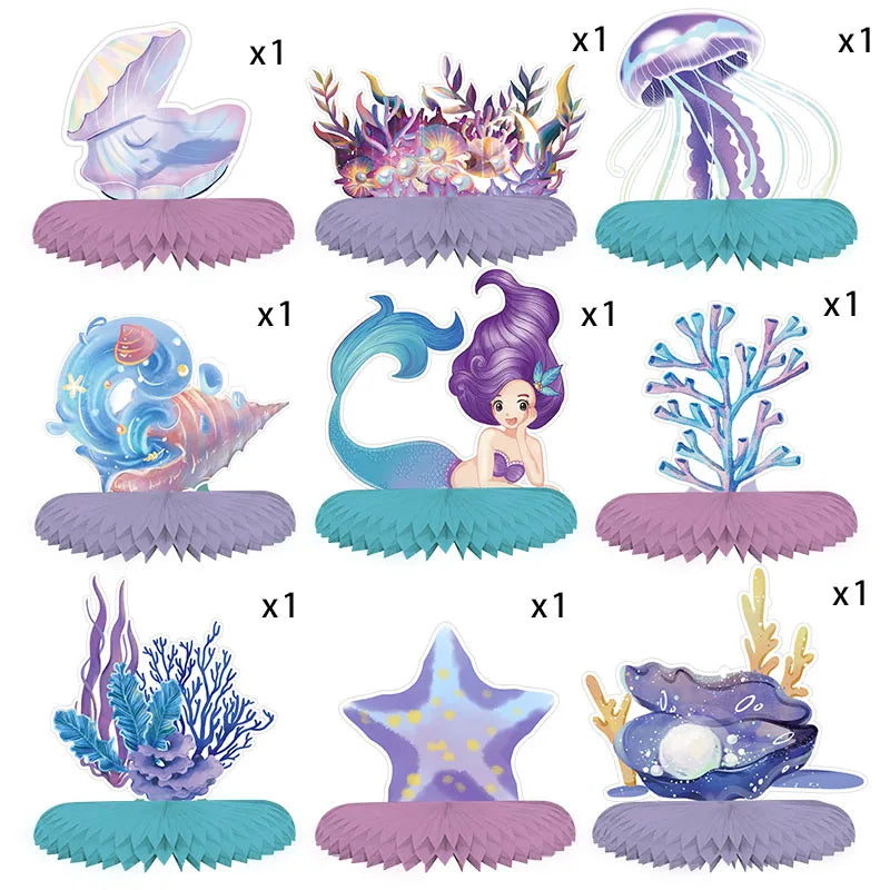 Mermaid Birthday Party Decoration Kids Disposable Plate Cup Girls Under The Sea Little Mermaid Baby Shower Birthday Party Decor