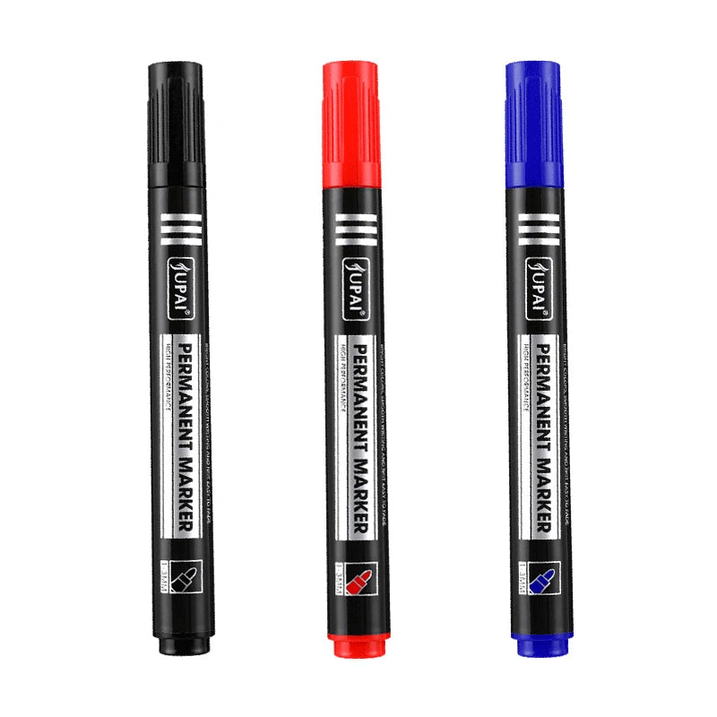 3/6Pcs/Set Permanent Marker Pen Fine Point Waterproof Ink Thin Nib Crude Nib Black Blue Red Ink 1.5mm Fine Color Marker Pens