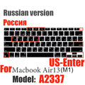 Russian Silicone Keyboard Cover Protector for Macbook Air13/12/15/16Pro Touchbar A2992/A3113/A2941/A1990/A3114/A2289A2337/A2141