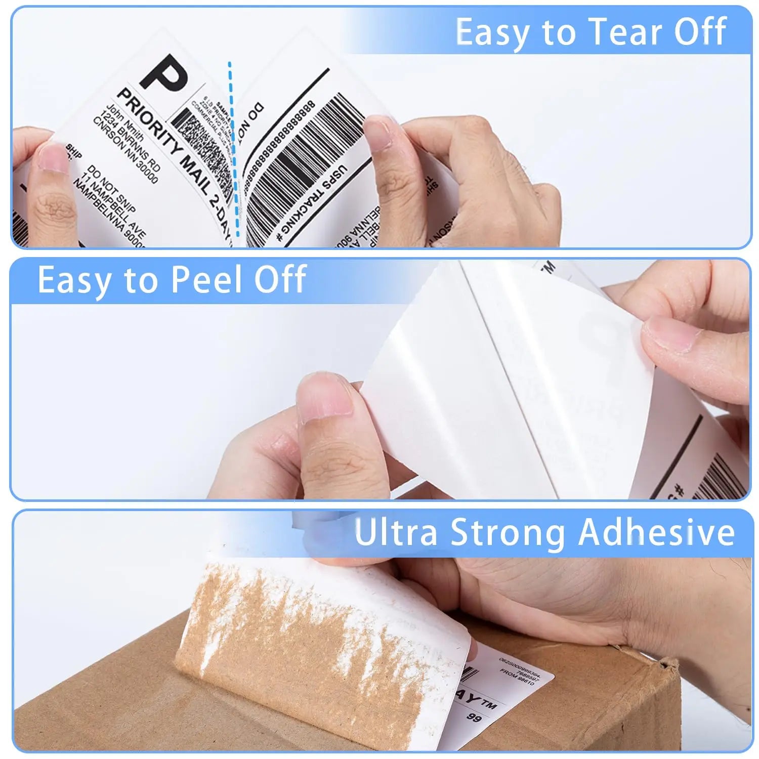 Phomemo 4X6 Adhesive Thermal Shipping Label 500 Labels per Stack - 4x6 FanFold Thermal Labels for 241bt Shipping Label Printer