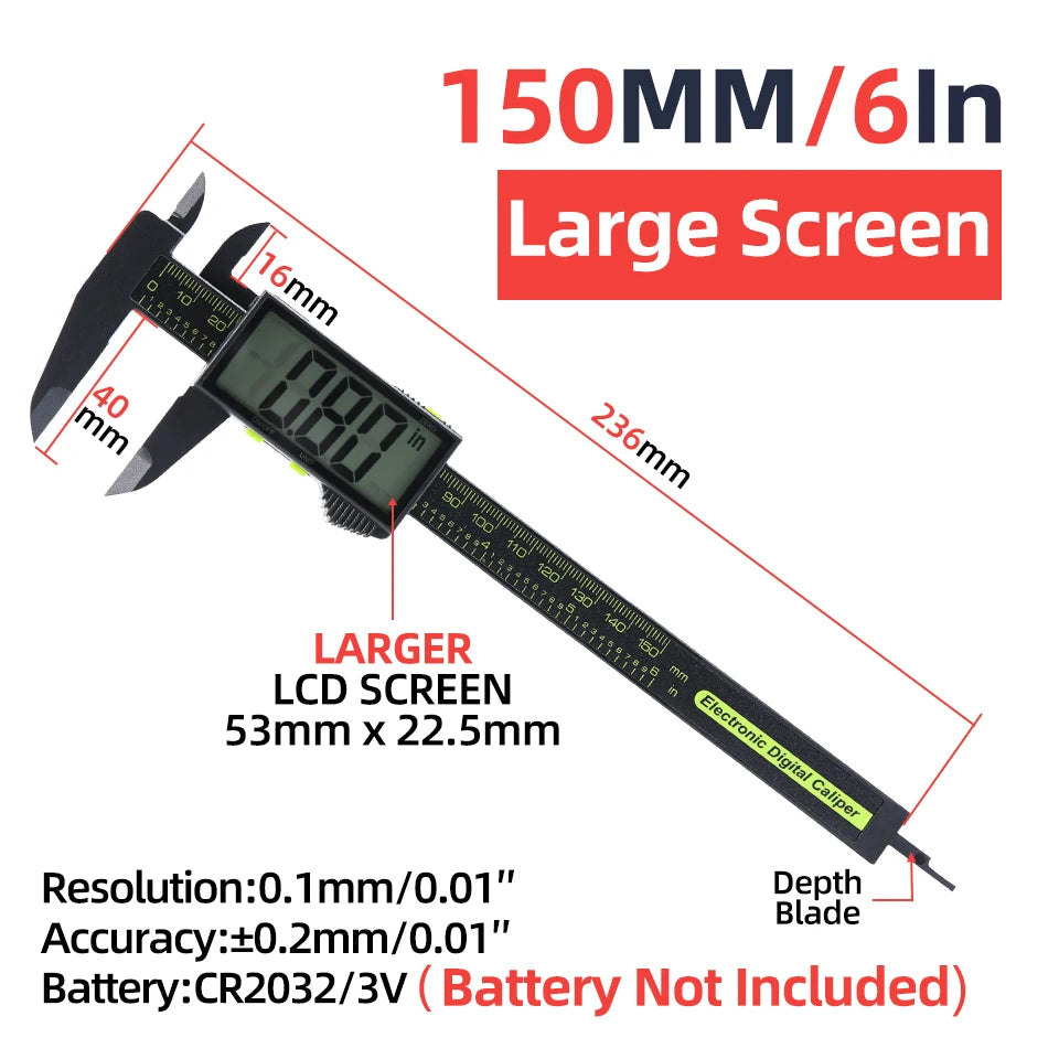 Digital Caliper Electronic Vernier Caliper Plastic Digital Ruler Calibrator Pachometer digital Micrometer Measuring Tool Caliber