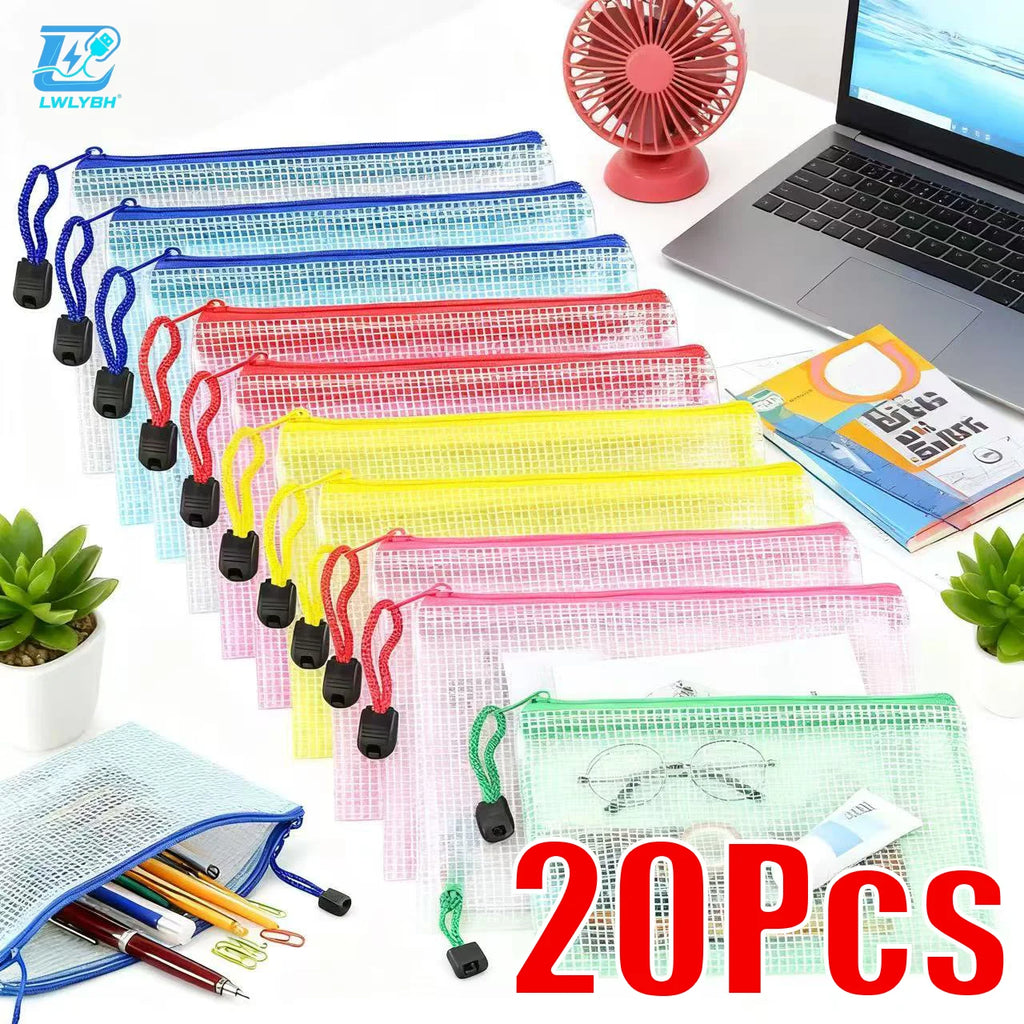 Zipper Documents Bag A4/A5 Plastic Folders A3 Transparent Waterproo File Organize Storage Bag School Office Stationery Supplies