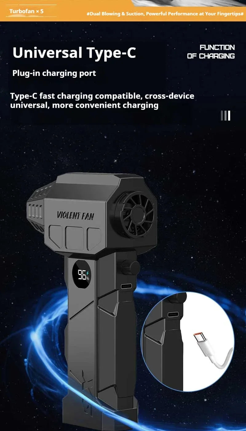 990000RPM Powerful Air Blower Turbo Blower Brushless Motor Turbo Fan Wind Speed 75m/s 10000mAh with LED Display Air Duster