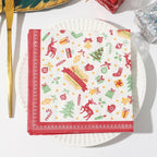Christmas Party Napkins Disposable Dinner Serviettes Santa Claus Christmas Tree Gifts Flower Element Style Art Decoupage Napkins