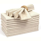 Set Of 6/10/12 30x30cm Linen Napkins, Durable Polyester Thickened  Reusable Wedding Chrismas Dining Table Decorations