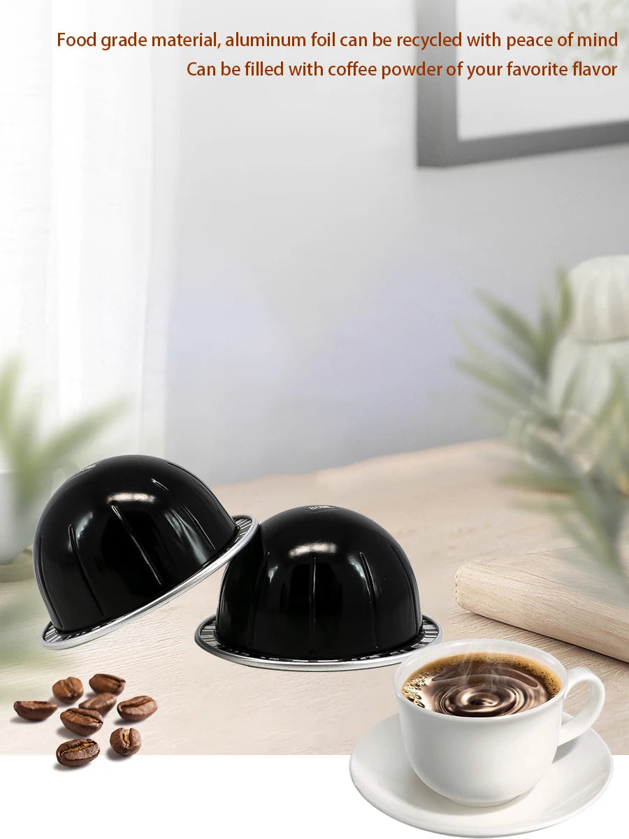 Reusable Aluminum Coffee Capsules Compatible with Nespresso Vertuo Machine - Durable Coffee Pod Shells for Espresso Lovers