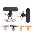 360° Rotatable Phone Lanyard Clip Patch Ultra-thin Stainless Steel Phone Case Hanging Rope Card Anti-lost Strap Fixed Gasket