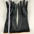 Acid and alkali resistant black lengthened anti-corrosion waterproof industrial latex thickened rubber gloves