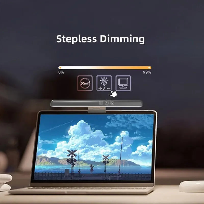 LED Screen Desk Lamp Eye Protection Stepless Dimming USB Night Lights Computer Screen Clip Monitor Learning Reading Table Lamps