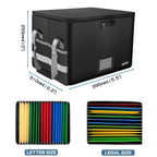 File Box with Lock,Fireproof Box File Storage Organizer Anti-Static Box,Collapsible Fireproof Document Box Filing Box with Handl
