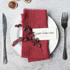 10Pcs 32x32cm Handmade Cloth Napkins with Fringe, Delicate Rustic Decorative Table Napkins for Wedding/Dinner/Party