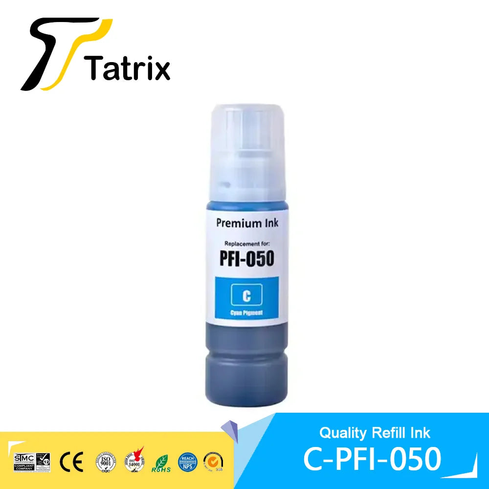 Tatrix PFI050 PFI-050 PFI 050 Premium Color Compatible Inkjet Ink Bottle for Canon ImagePROGRAF TC-20 TC-20M Printer