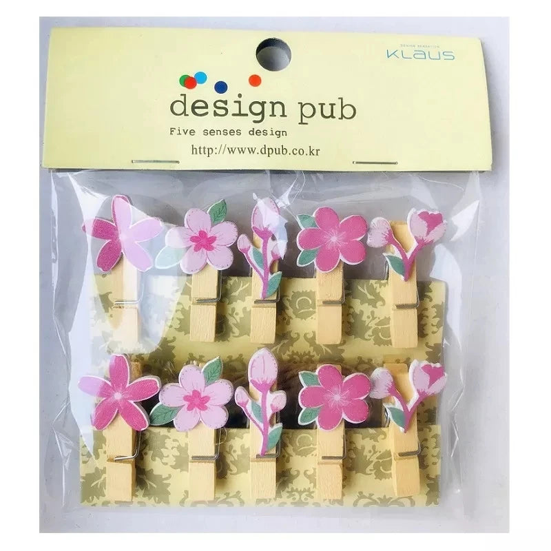 10 Pcs/Lot Creative Cartoon Animal Wooden Clip With Hemp Rope Photo Paper Clothespin Craft Clips Party Decoration Clip