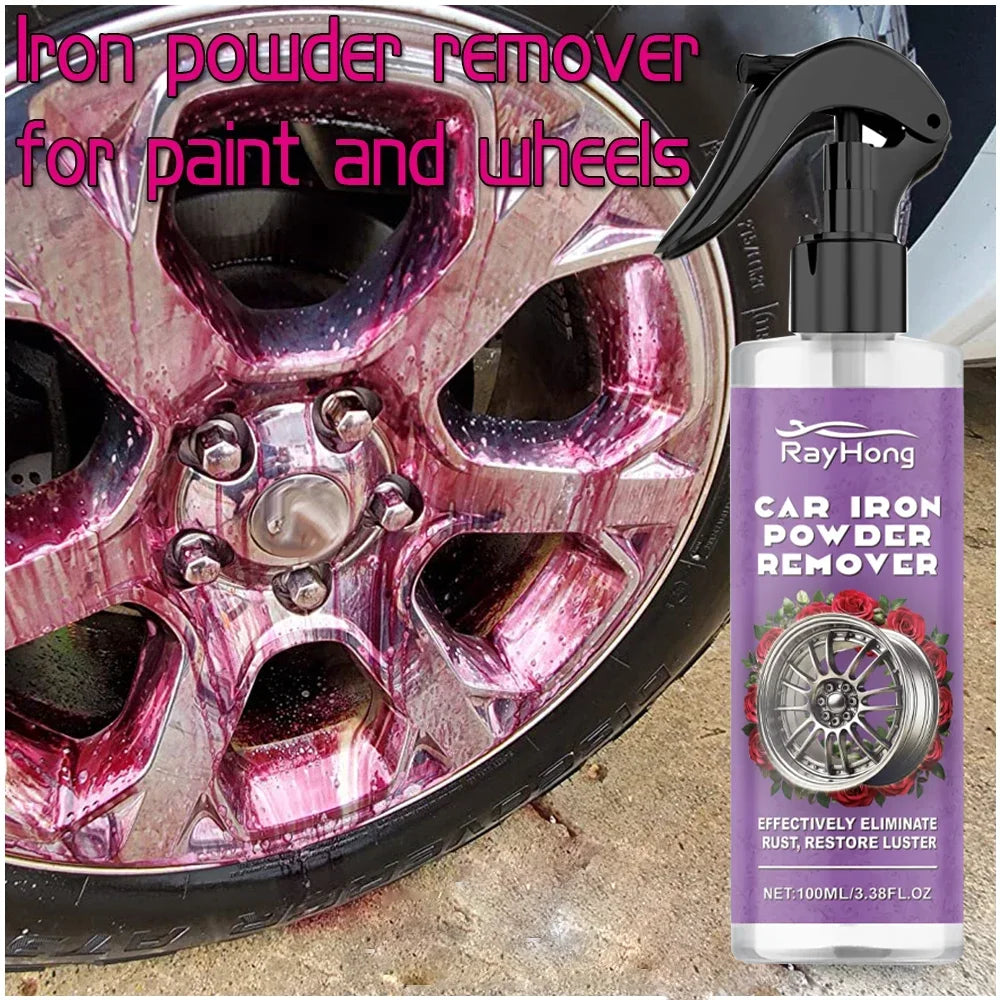 Car Paint & Wheel Iron Particles Powder Cleaning Super Rust Dust Remover Spray Metal Surface Defender Auto Rim Cleaner
