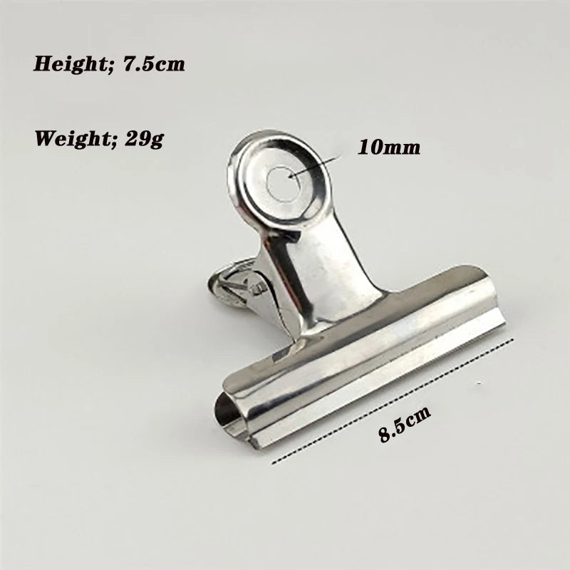 Stainless Steel Bulldog Clips Metal Office Paper Clip Binder Grip Clamp 75mm