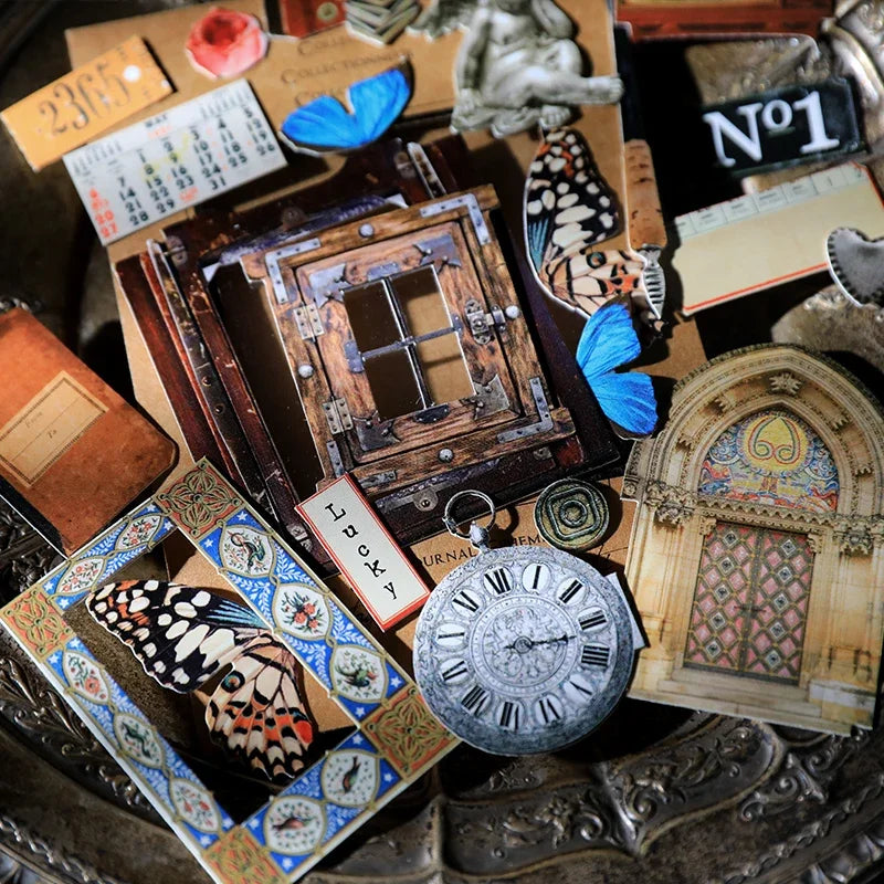 Vintage Mottled Clip Lady Hand Cardstock DIY Junk Journal Collage Flower Frame Door Craft Paper Thick Card Material Scrapbooking
