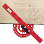 Precision Pocket Ruler or Ruler Positioning Block, Aluminum Alloy Angle Protractor 0-180°Angle Finder Scriber Line Marking Gauge