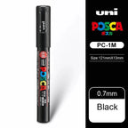 1pcs Japan UNI POSCA Marker Pen PC-1M/3M/5M POP Poster Graffiti Permanent Acrylic Marker White Black Gold Silver Art Supplies