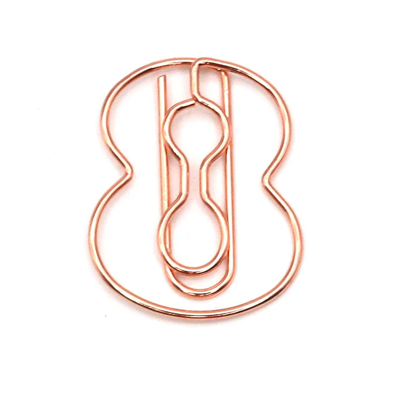 10pcs/Set Metallic Wire-formed 0-9 Number-shaped Paper Clip Bookmarks Paperclips Office Stationery School Supplies
