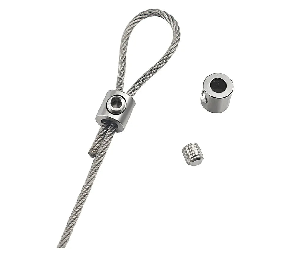 0.8-2mm Steel Wire Rope Clamp Stainless Steel Cable Copper Metal Hanging Clip Adjustable Screws Fixed Hardware Accessories