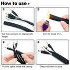 Cable Sleeve Self Closing PET Braided Expandable Auto Line Management Overlaps Flexible Loom Split Pipe Tube Wire Wrap Protect