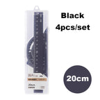 Deli 4Pcs Student Stationery Set Triangle Ruler Straight Ruler Grid Ruler Angle Measuring Tool Aluminum Alloy Material