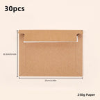 30pcs Envelope A3 A4 A5 A6 Postcards Message 250g Kraft Paper Autohesion Invitations Business Letters Express File Storage Bag