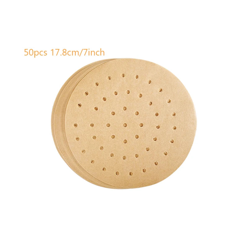 50pcs Air Fryer Parchment  Disposable Steamer Liners Kitchen Cookers Oil-proof Paper Barbecue Fryer Baking Accessories      0151